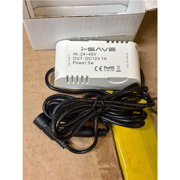 Converter, 48-24V to 12VDC, 5W, 5.5 mm O/P Plug Approx 60 pcs New in box