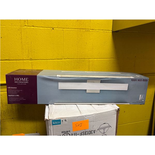 Home decorator collection LED brushed nickel finish with white glass shade dimmable LED no bulb to r