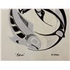 Image 2 : First Nations "SALMON" tile art signed by artist D. Dennis - 6IN x 8IN