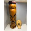 Image 1 : Group of 2 wooden decorative items- includes 1989 SAMAO Tofa Soifua (approx. 18IN tall) and Indonesi