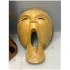 Image 3 : Group of 2 wooden decorative items- includes 1989 SAMAO Tofa Soifua (approx. 18IN tall) and Indonesi
