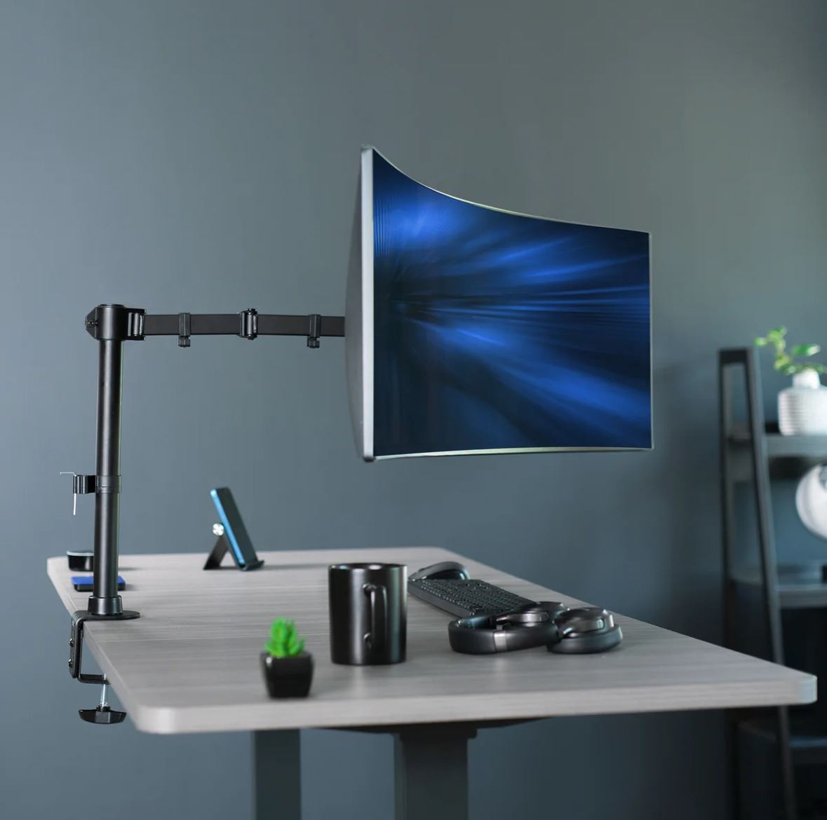 Vivo single ultrawide monitor desk mount (refurbished in box), black ...