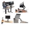 Image 1 : Group of assorted VIVO mounts - dual mechanical arm, dual desk mounts, single monitor mounts etc. (r