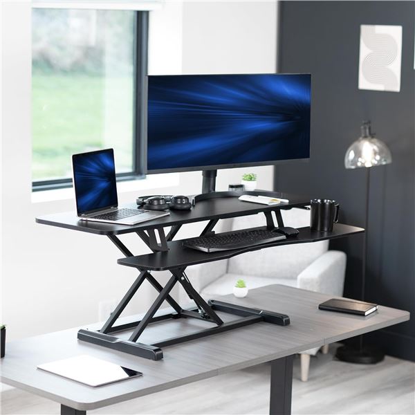 VIVO extra large black desk riser DESK-V048KB (refurbished in box) - retail $300