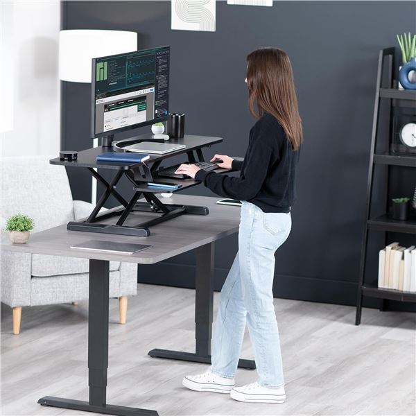 VIVO extra large black desk riser DESK-V048KB (refurbished in box) - retail $300