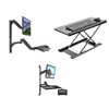 Image 1 : 3pc assorted VIVO items - black keyboard riser & sit to stand single monitor wall mount workstations