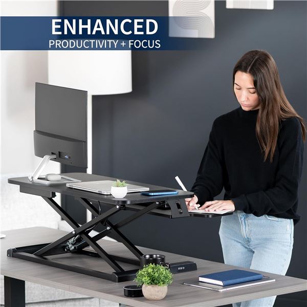 VIVO 32" black desk riser DESK-V000K retail $149.99 (refurbished in box)