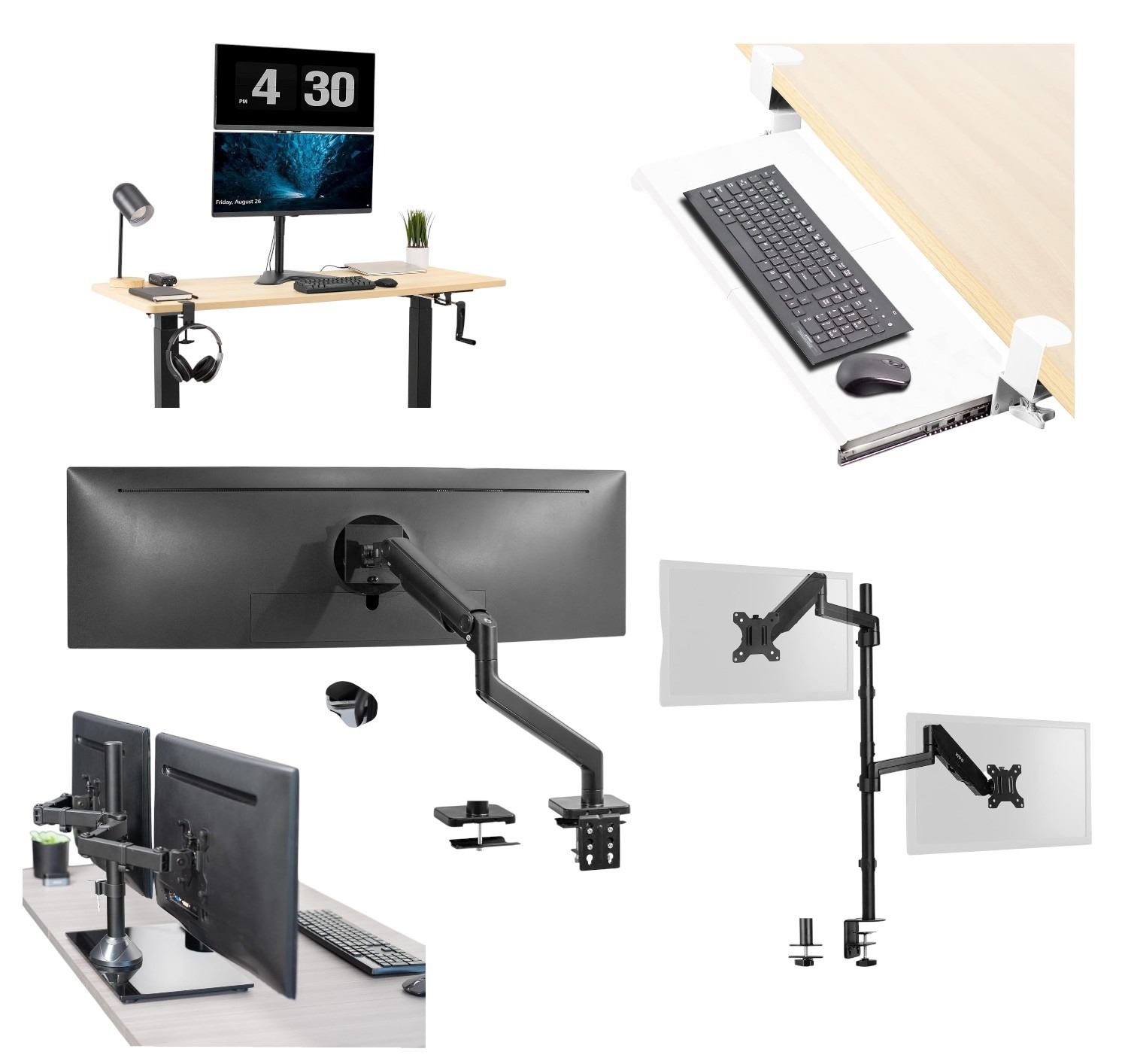 Mount Items 9pc assorted VIVO monitor mounts & items - pneumatic arm dual extra ...
