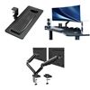 Image 1 : Large group of assorted VIVO monitor mounts & accessories - black single clamp rotating keyboard tra