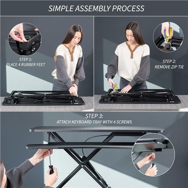 VIVO 32" black desk riser DESK-V000K retail $149.99 (refurbished in box)