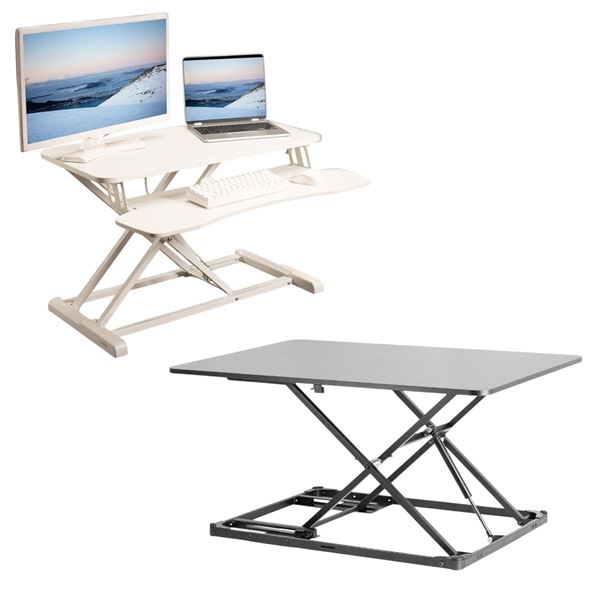 2pc - VIVO 31" black single top desk riser DESK-V000I & 32" white desk riser V000KW (refurbished in 