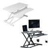 Image 1 : 3pc - TechOrbits 37" white sit stand desktop workstation, VIVO 32" black desk risers DESK-V000K x2 (