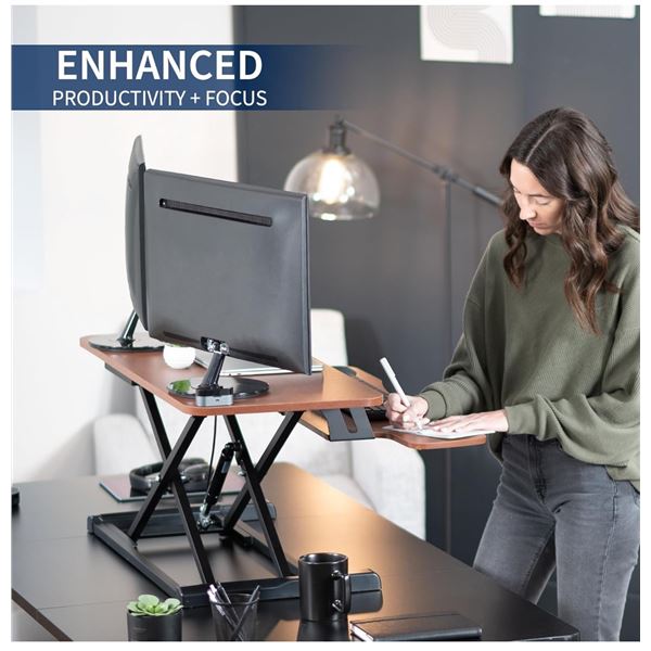 VIVO dark walnut/black desk riser DESK-V036KA (refurbished in box) retail $189.95