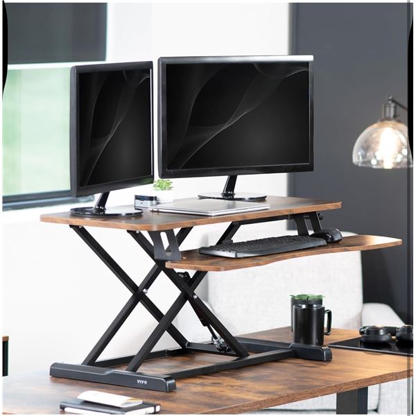 VIVO 36" vintage brown/black desk riser DESK-V036KN retail $189.99 (refurbished in box)