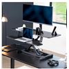 Image 2 : VIVO 42 inch Electric Motor Desk Converter, Height Adjustable Riser, Sit to Stand Dual Monitor and L
