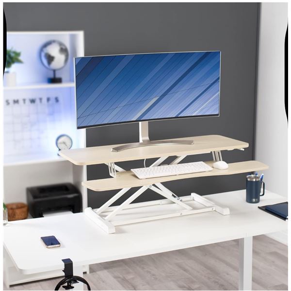 VIVO 42" light wood/white desk riser DESK-V042KF (refurbished in box) retail $219.99