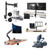 Image 1 : Large group of assorted VIVO monitor mounts - pneumatic arm single ultrawide wall mount, single & du