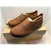 Image 1 : Pair of new Clarks Collection dark tan leather shoes - size US 8 1/2 men's with box