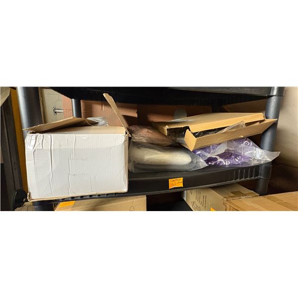 Shelf lot - Gigiababy nest, crib rail over, hanging Christmas starlight, blankets, floor mats etc.