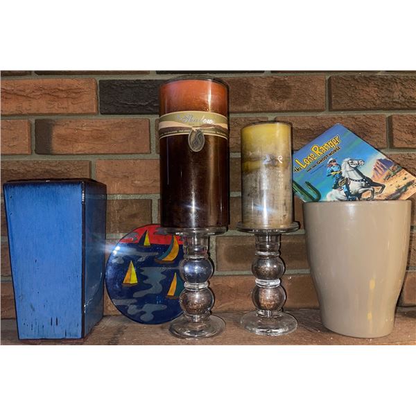 Beautiful Collection Of Home Decor & Candle Holders w/ Lone Ranger Mini Book For Fun