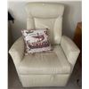 Image 1 : Leather Reclining Swivel Chair w/ Pillow  27"w x 29"d x 54" tall