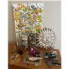 Image 1 : Assortment of Different Home Decor  Sun Face, Sea Shells, Wall Hanging, Betsy Johnson Costume Jewelr
