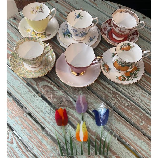 Six Collectible Tea Cups & Saucers  Royal Albert & Aynsley