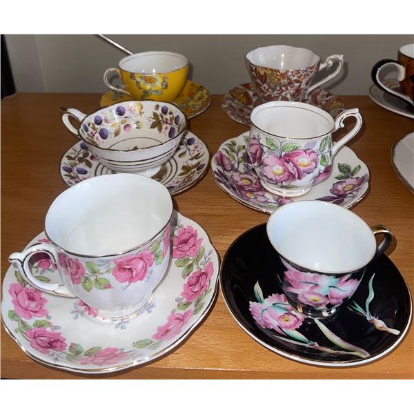 Six Collectible Tea Cups  Golden Bramble, Lady Alexandra Rose, Royal Standard & More