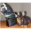 Image 1 : Ceramic Sculpture of Artesania Rinconada Large Horse  10"tall & A Rhinoceros Sculpture/Statue 5" tal