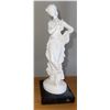 Image 1 : White Woman Sculpture on Marble Block  Artist Unknown resembles Santini  7" tall