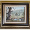 Image 1 : Framed Vintage Watercolor Painting Tilted "Gums in the Flinders " By Wilf Richardson