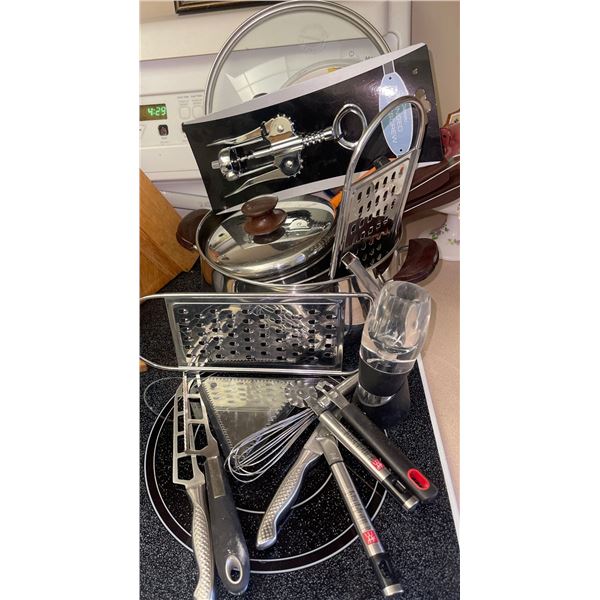 Pots & Pans & Utensils For Any Kitchen Set-up  Knives, Graters, Wine Cork Screw & More