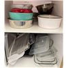 Image 1 : Cupboard of Kitchen Needs  Pyrex, Casserole Dish, Baking Pans & More!