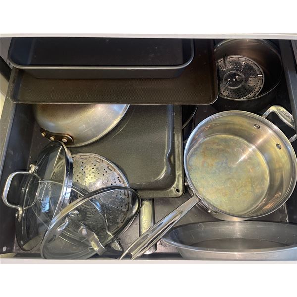 The Pots & Pan Drawer Full Of Great Cooking Items  Frying Pans  Baking Sheets, Cake Pans & More
