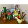 Image 1 : Cute Little Souvenirs from Far & Away  Vintage Vases Cactus Trinket Box & Ethnic Lady Doll 9"tall Pl