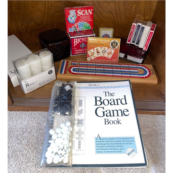 "The Board Game Book", Cribbage, Decks of Cards, Candles & More