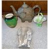 Image 1 : Cute Small Elephant Tea Pot w/Glass Elephant & Two Rare Vases