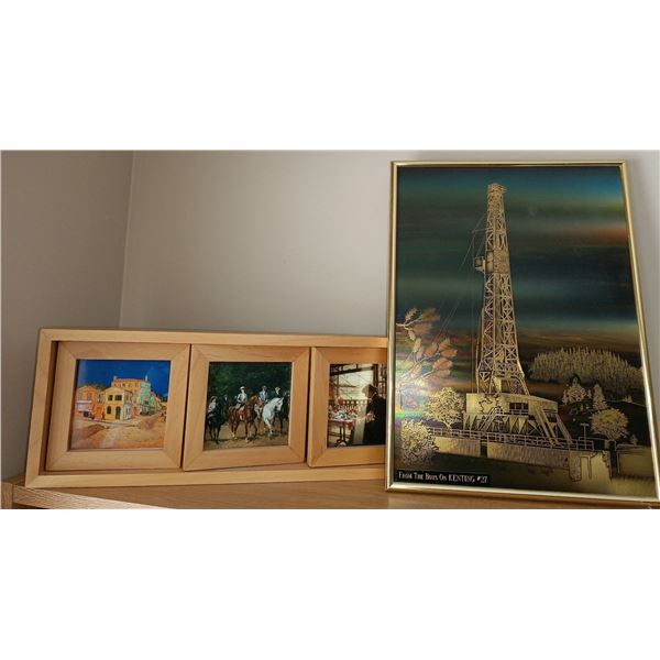 Wall Divider, Matching Frame & Eiffel Tower Picture  6ft tall Room Divider