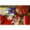Image 2 : Zyliss Easy Slice Mandoline (Brand New), Red Themed Kitchen Decor: Bowls, Jug, Cannister, Red Frying