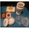 Image 3 : Multiple Collection Of Trinket Boxes, Mini Frames, White Vase, Glass Cake Pans & Pretty Plates