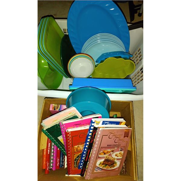 Everyone's Favorite Collection Of Company's Coming By Jean Pare Cookbooks w/Blue & Green Picnic Plat