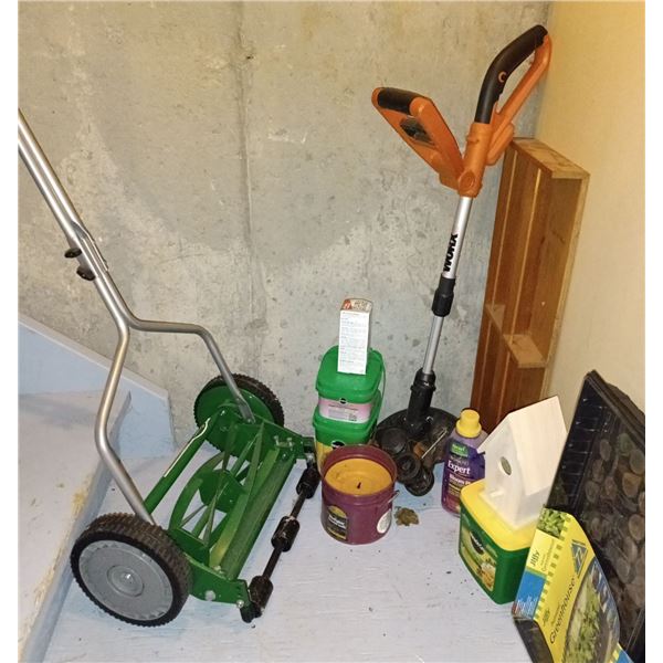 Collection of Outdoor & Yard Items  Weed Whacker, Push Mower & More