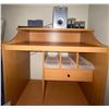 Image 3 : Small Wooden Desk w/ small shelves  35"w x 24"d x 45"tall Plus Computer Speakers & Component