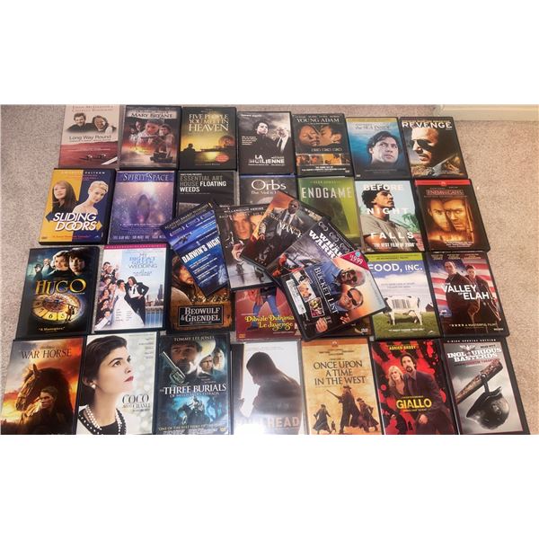 Collection Of DVDs  Hugo, Sliding Doors, Three Burials, Revenge, Endgame & More