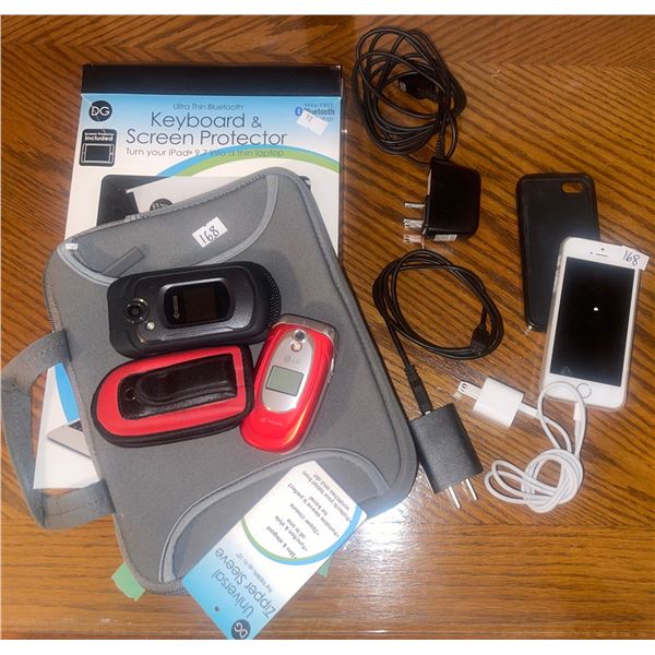 Iphone 6 (NOT tested) Plus Vintage Flip Phones & Cases w/ Screen Protector & Keyboard for A Tablet