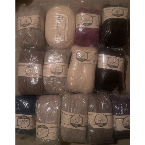 Box Of Bulky Custom Woolen Mills Ltd Packages of Canadian Made Wool  Multiple Colors  See Pictures F