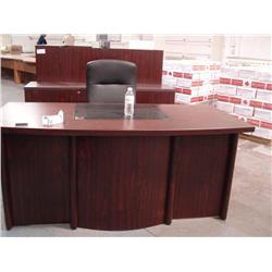 Mahogany Bowfront Execuitve Desk W/inlay