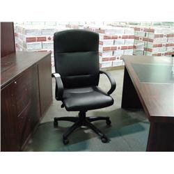 Black Leather Midback Gaslift Chair