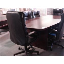 Mahogany Contemporary  8-ft Boardroom Table