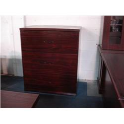 Mahogany 3 Drawer Filing Cabinet